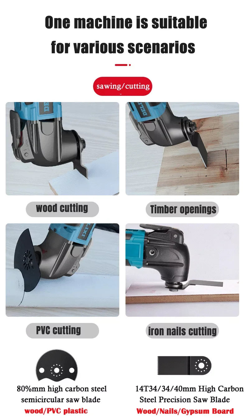 6-Speed Cordless Oscillating Multi-Tool Compatible with Makita 18V Battery