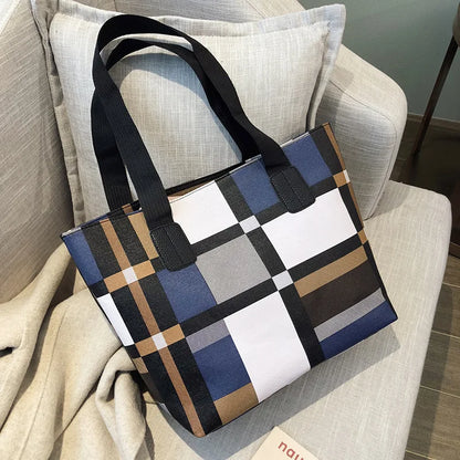 Luxury Fashion Plaid Tote