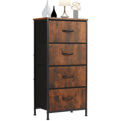 4-Drawer Bedroom Dresser & Nightstand with Sturdy Metal Frame
