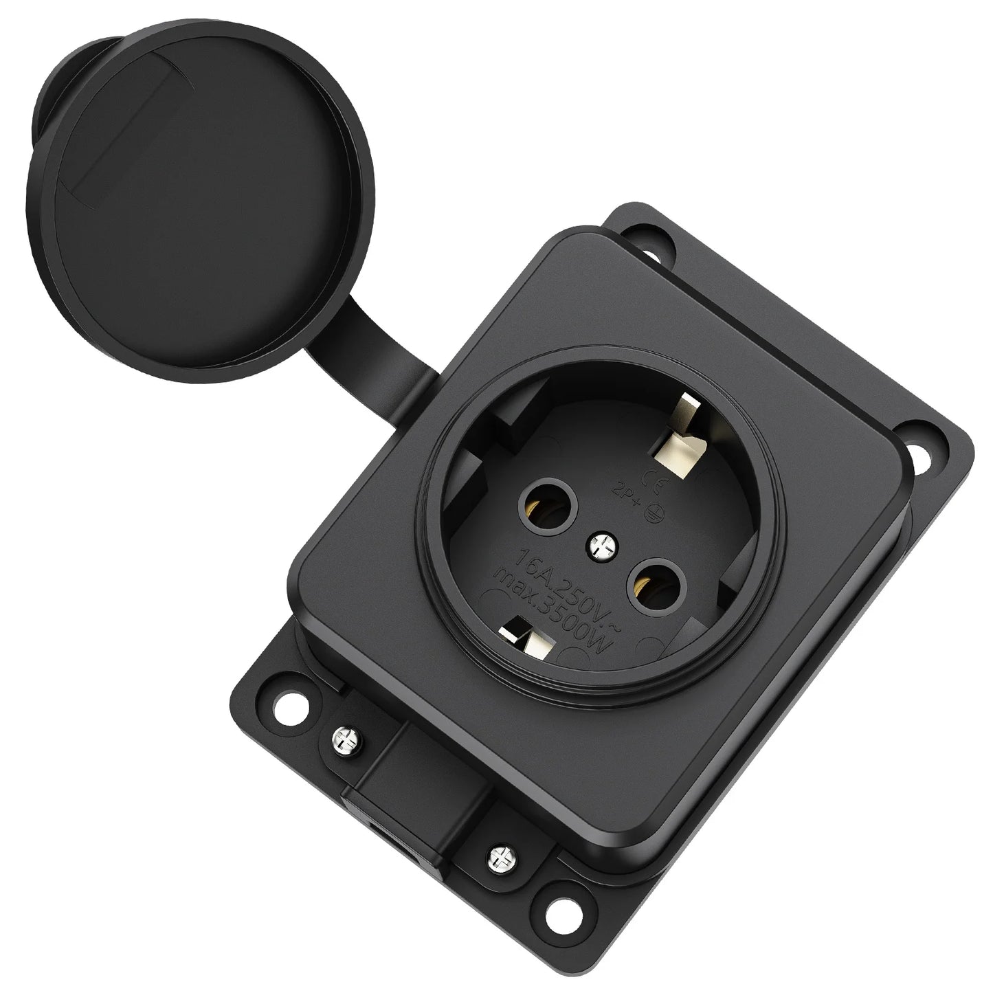 IP54 Waterproof German Standard Outdoor Power Socket - 16A 3500W Extension