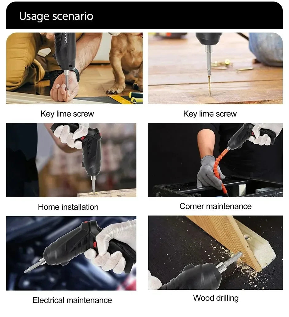 3.6V Cordless Electric Screwdriver Set - Compact Rechargeable Power Tool - 11