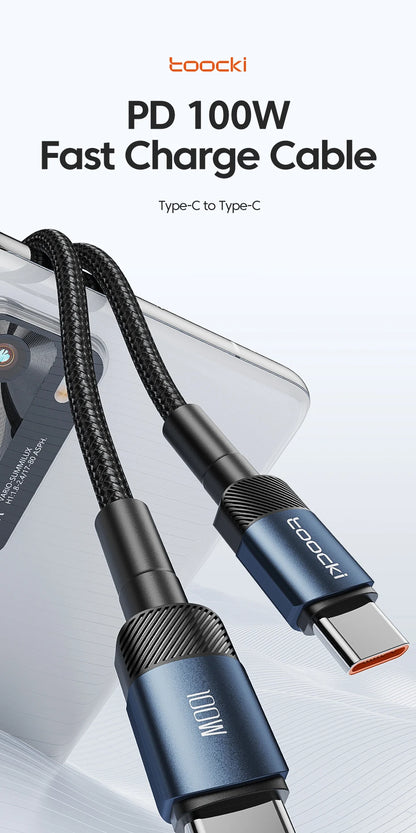 100W USB-C to USB-C Fast Charging Cable - 5A Power Delivery Cord