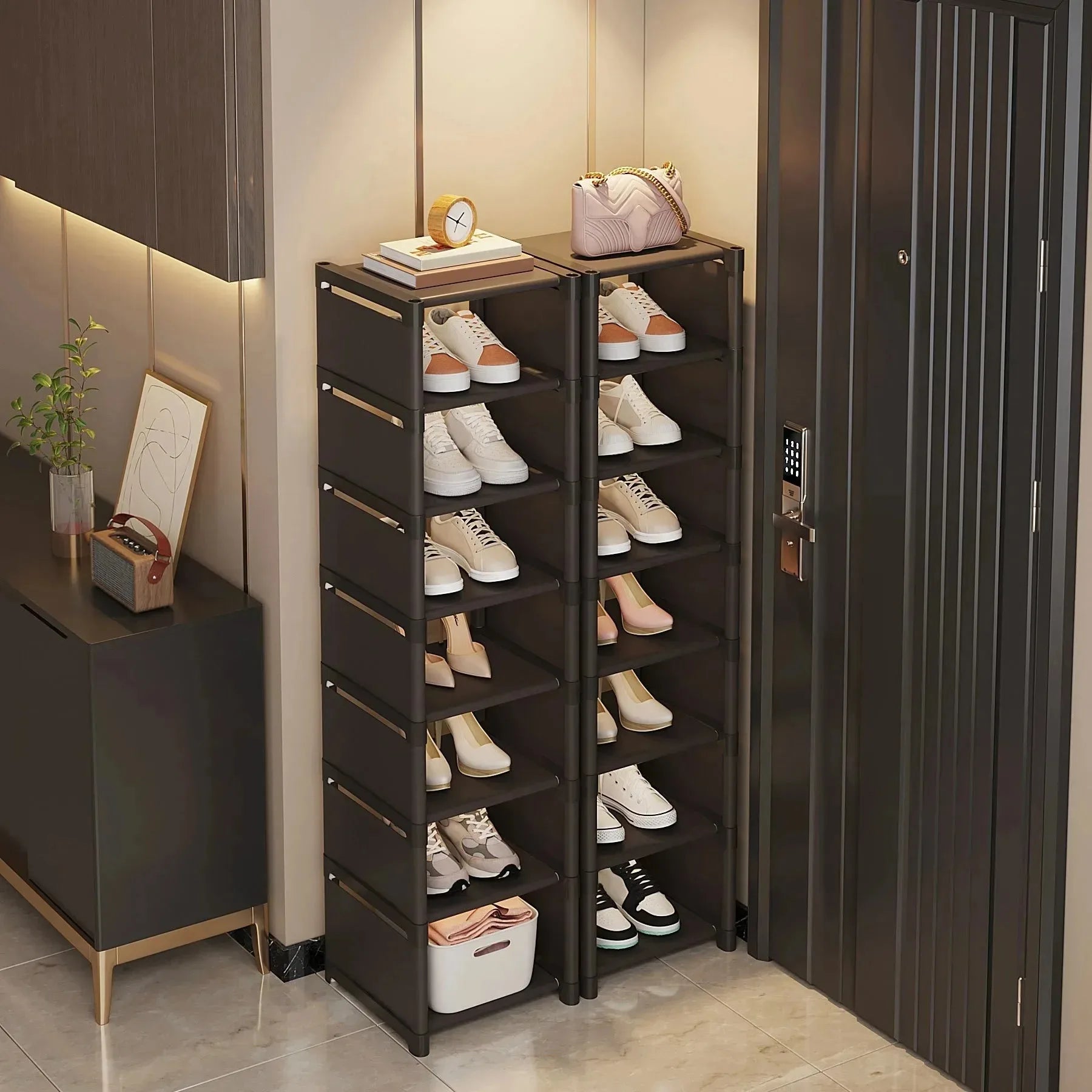 Stackable Narrow Shoe Storage Rack Organizer - 2