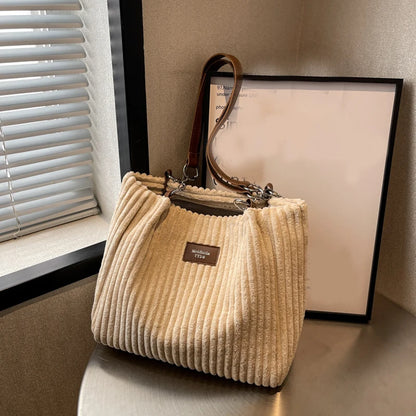 Luxury Casual Corduroy Tote