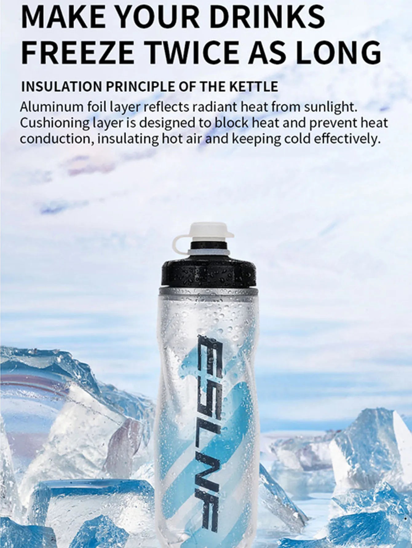 Insulated Cycling Water Bottle - 610ml Leak-Proof MTB & Road Bike Sport Cup