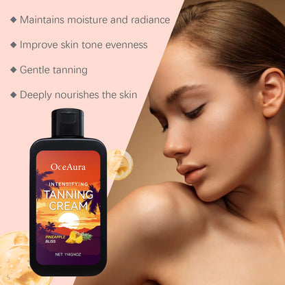 Natural Tanning Accelerator Cream for Sunbed & Outdoor Deep Bronze Glow