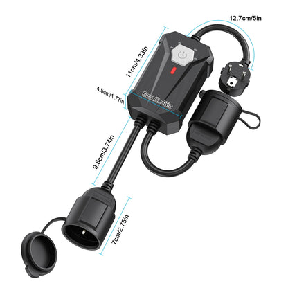 Smart WiFi Outdoor Dimmer Plug with Remote for String Lights
