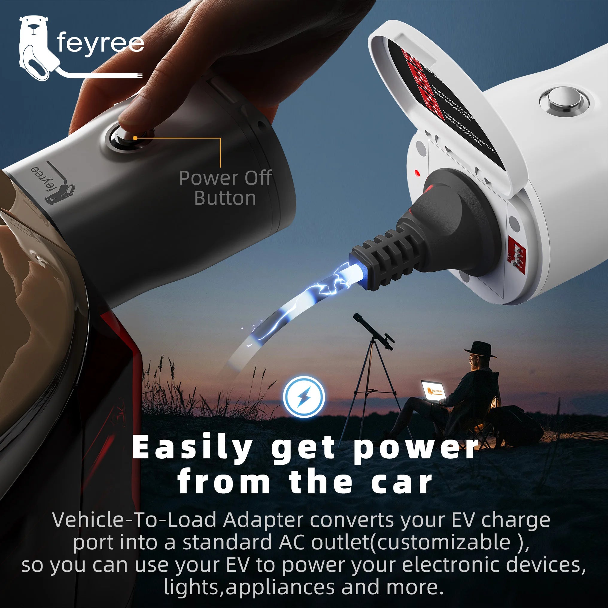 Type 2 V2L Electric Vehicle Discharger Adapter for Chinese EV Camping - 15