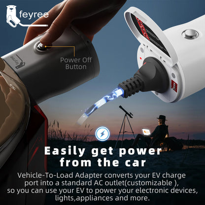 Type 2 V2L Electric Vehicle Discharger Adapter for Chinese EV Camping