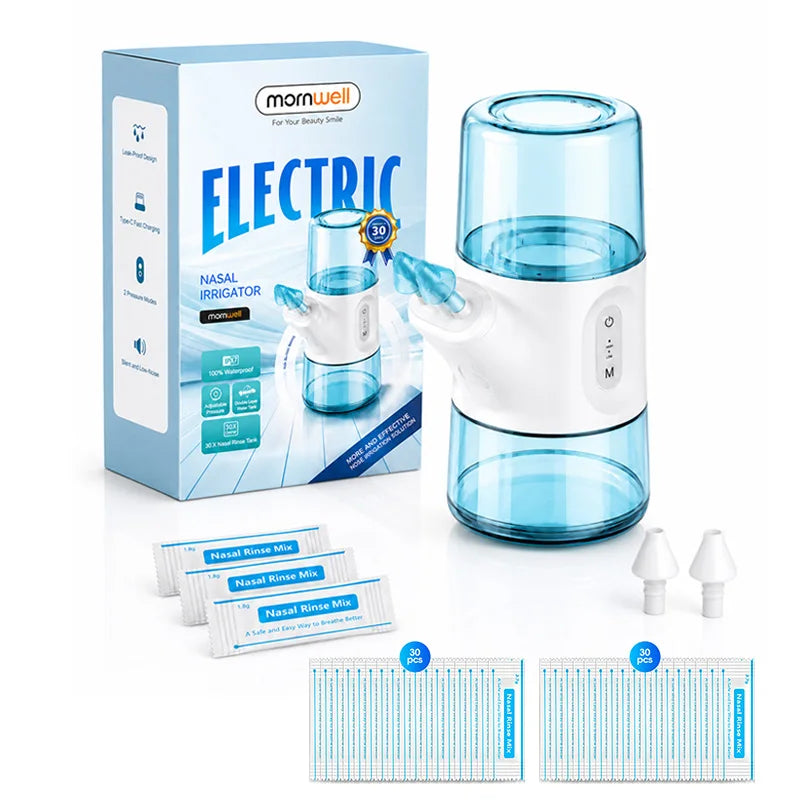 Portable Electric Nasal Irrigator - Rechargeable Sinus Rinse Device