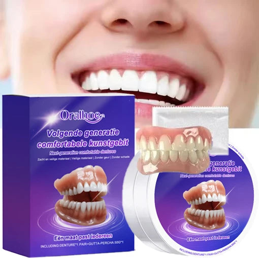 Flexible Silicone Denture Set – Natural Looking Smile Veneer for Upper and Lower Teeth - 4
