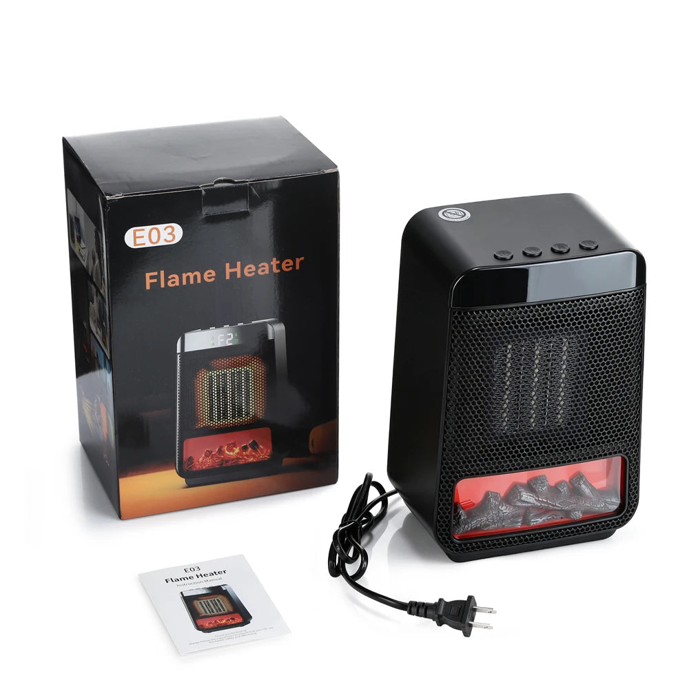Portable PTC Ceramic Electric Space Heater with LED Display and Timer - 21