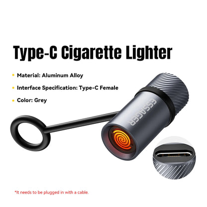 Portable Type-C Flameless Tungsten Electric Lighter – Compact & Safe