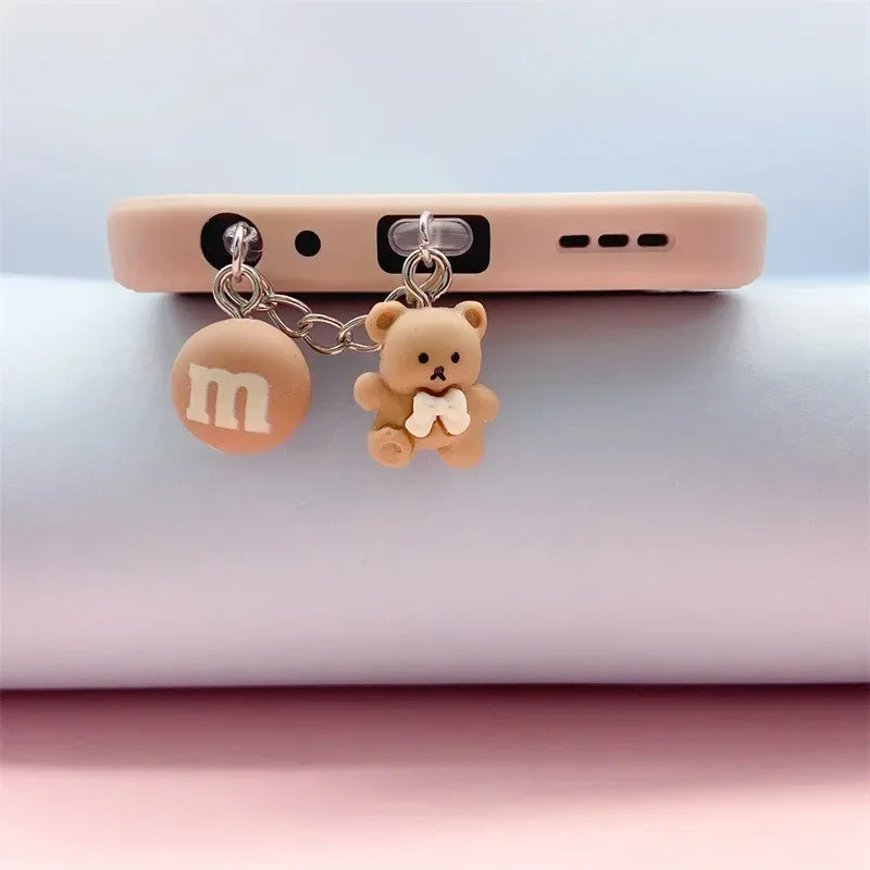 Cute Bear Phone Charging Port Dust Plug & Protection Charm