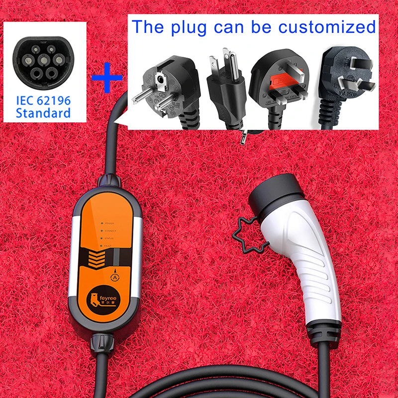 Portable EV Charger Type 1 & 2 - 3.5kW Adjustable Electric Car Charger - 33