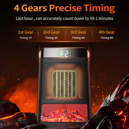 Portable PTC Ceramic Electric Space Heater with LED Display and Timer