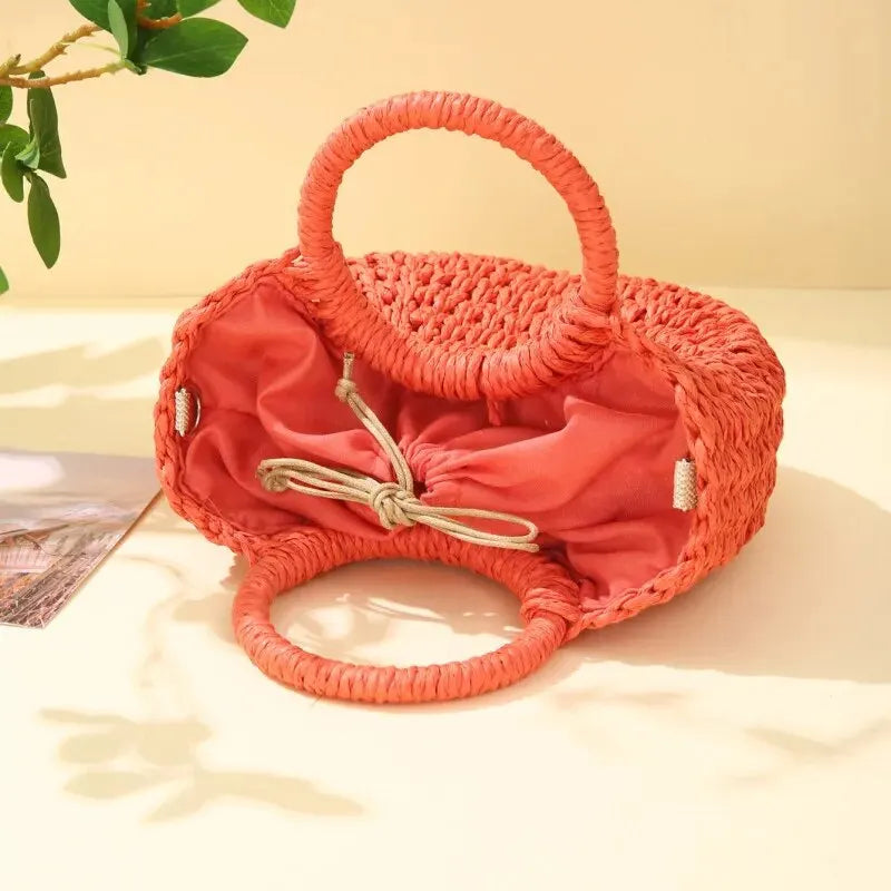 Luxury Half-Moon Straw Bag