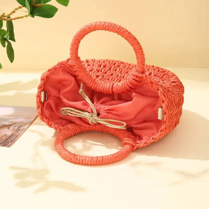 Luxury Half-Moon Straw Bag