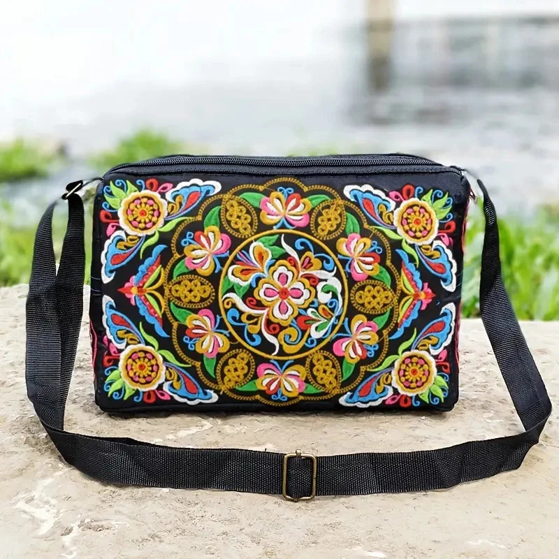 Luxury Floral Nylon Satchel