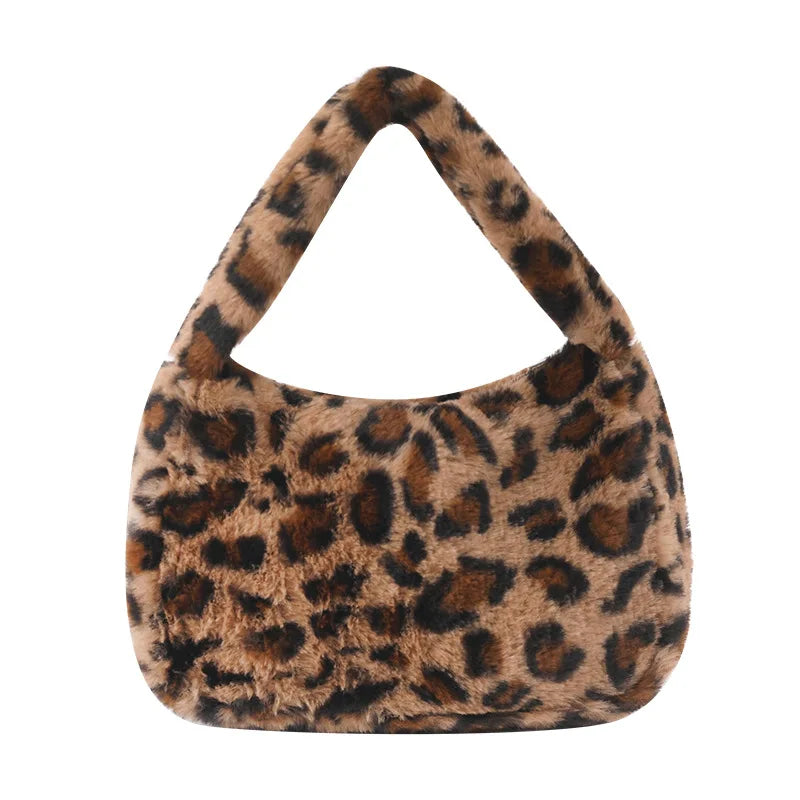 Luxury Plush Leopard Handbag