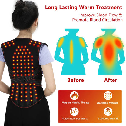 Self-Heating Tourmaline Magnetic Back & Waist Support Brace for Pain Relief