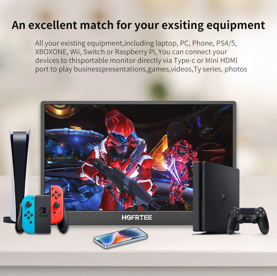 13.3" 4K Portable Monitor - Ultra-HD HDR Display for Laptop, PS5 & Xbox