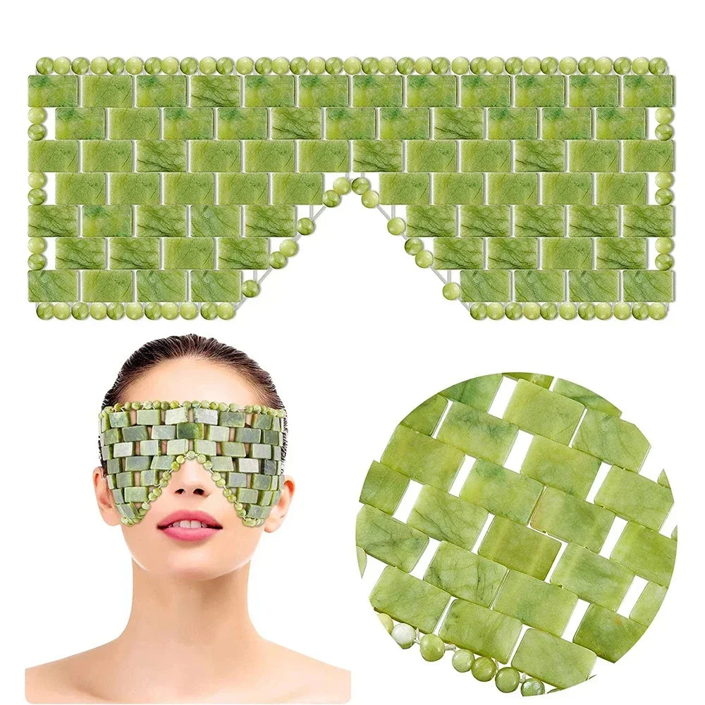 Natural Jade Cooling Eye Mask - Anti-Puffiness & Stress Relief Spa Mask - 1