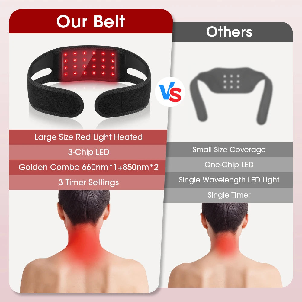 Red & Infrared Light Therapy Belt for Face Neck and Body Pain Relief