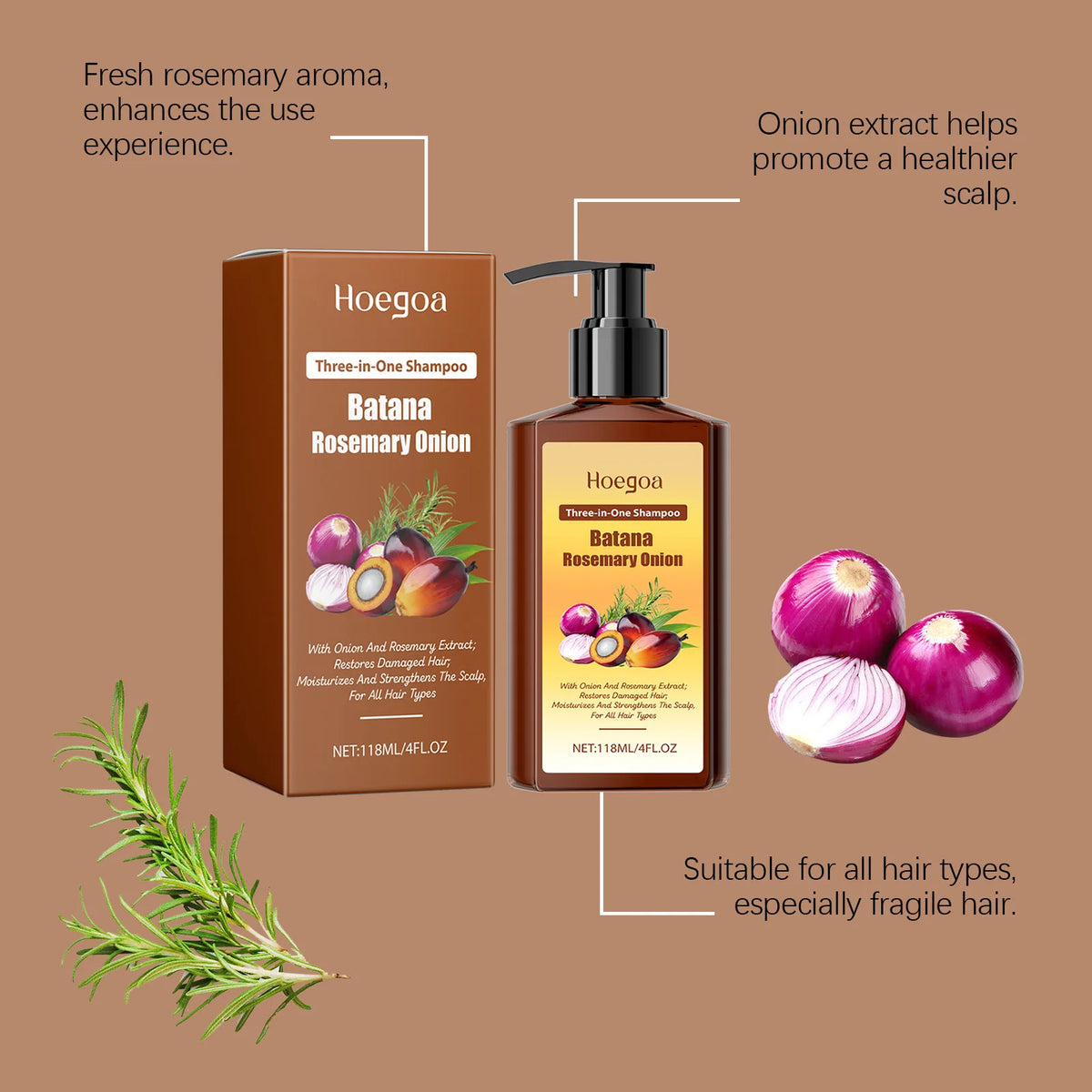 Batana & Rosemary Hair Growth Shampoo for Deep Scalp Repair & Anti-Dandruff