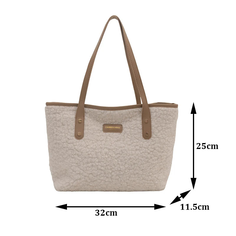Luxury Lamb Wool Tote Bag