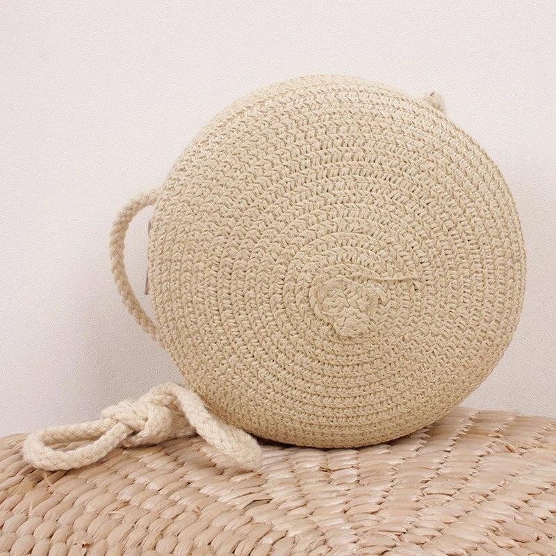 Luxury Round Straw Crossbody