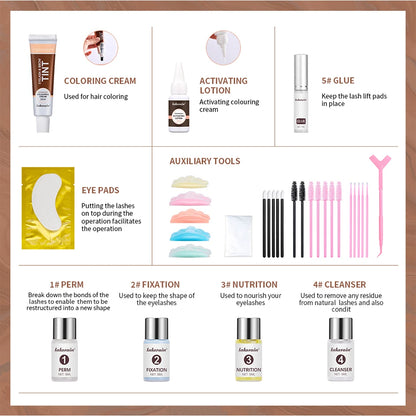 Professional Lash Lift and Tint Kit - Eyelash & Brow Perming Set