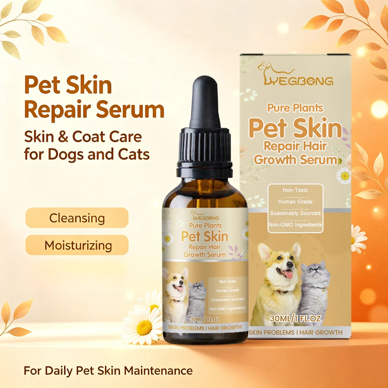 Pet Skin & Hair Growth Repair Serum for Dogs and Cats - 10