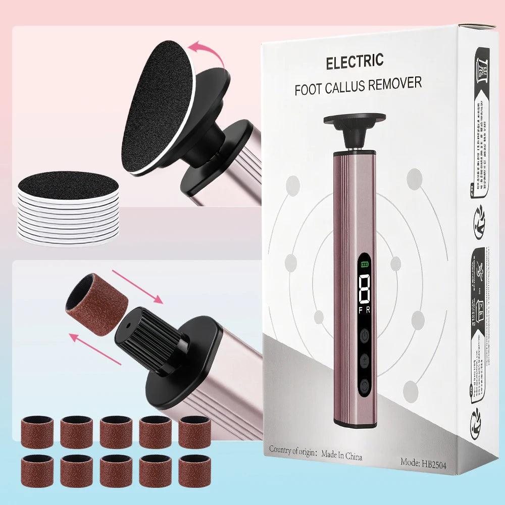 Electric Foot Callus Remover & Nail Polishing Kit – Professional Rechargeable Tool - 7