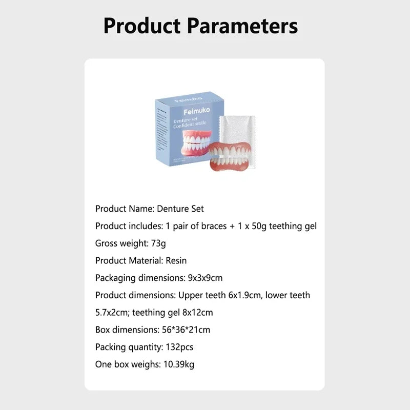 Premium Temporary Smile Veneers - Comfortable Fit for Missing or Chipped Teeth