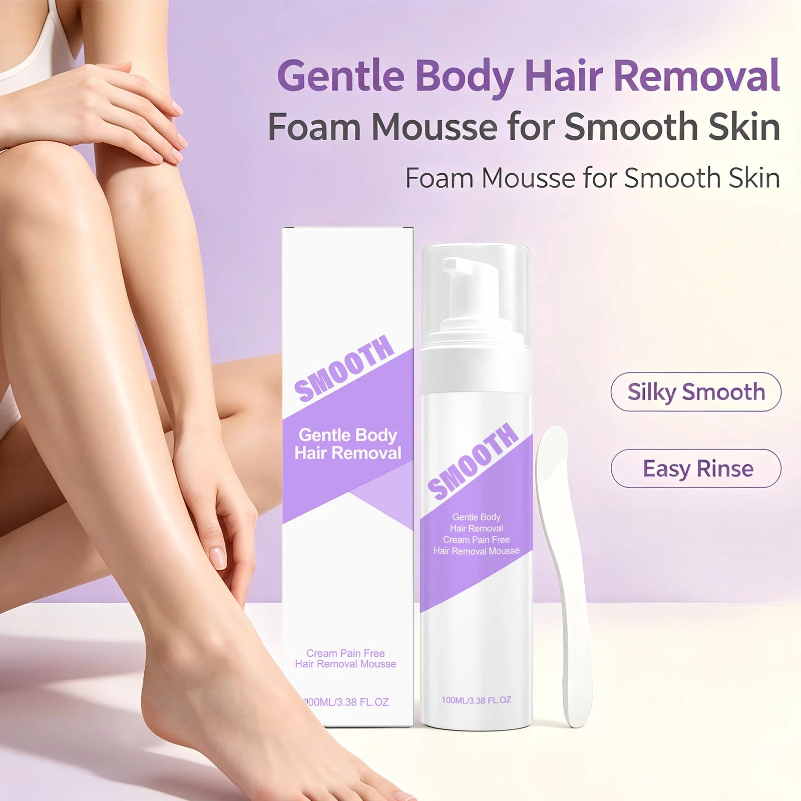 Painless Hair Removal Mousse Spray for Smooth Skin - Gentle Depilatory Foam - 1