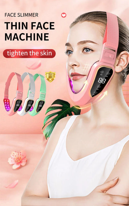 LED V-Face Lifting Massager: Photon Therapy & Vibration Slimming Device
