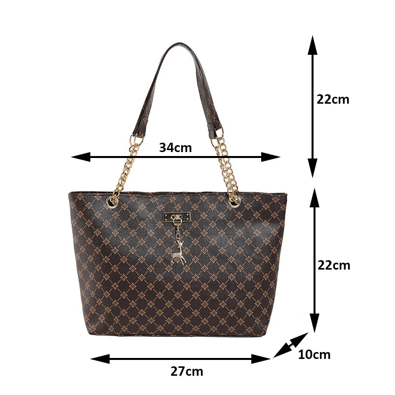 Luxury Vintage PU Tote Bag