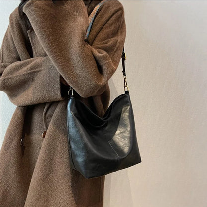 Luxury Vintage Leather Bucket Bag