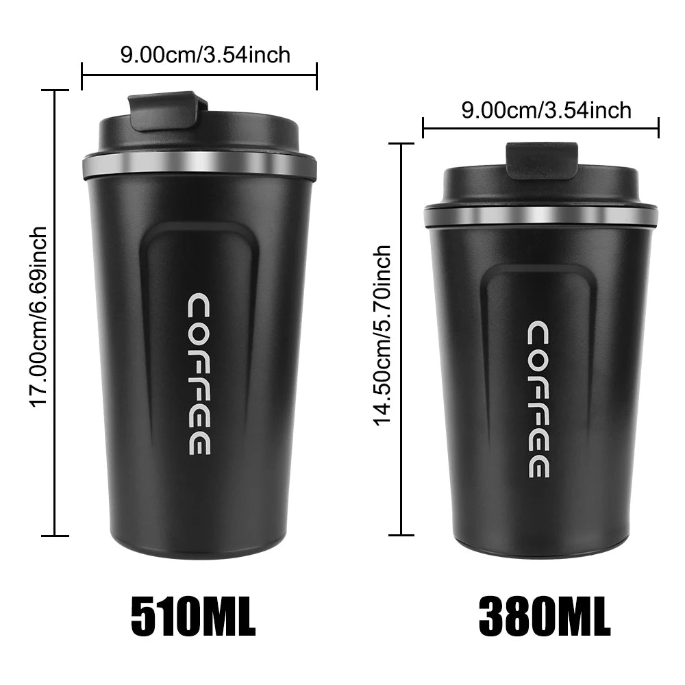 Insulated Stainless Steel Travel Mug - Leak-Proof Coffee Cup 380/510ml