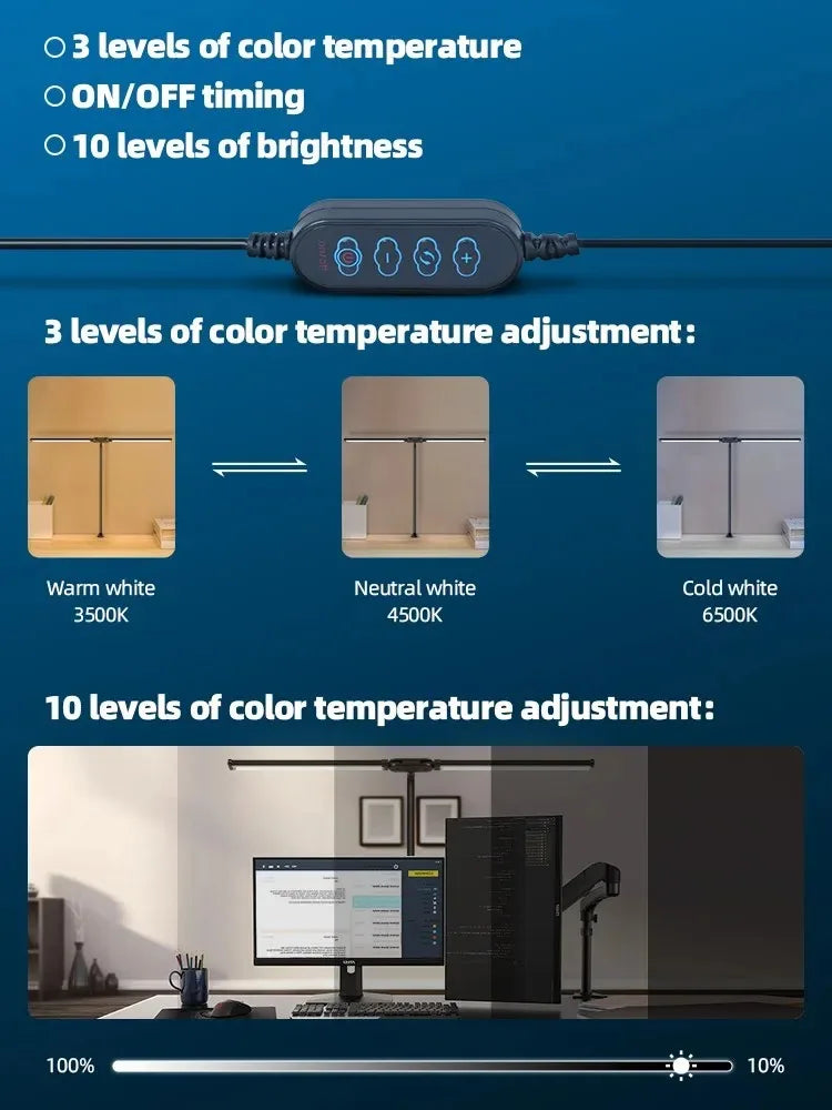 Dual-Head LED Architect Desk Lamp – Dimmable & Adjustable Office Lighting - 11