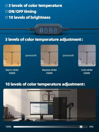 Dual-Head LED Architect Desk Lamp – Dimmable & Adjustable Office Lighting