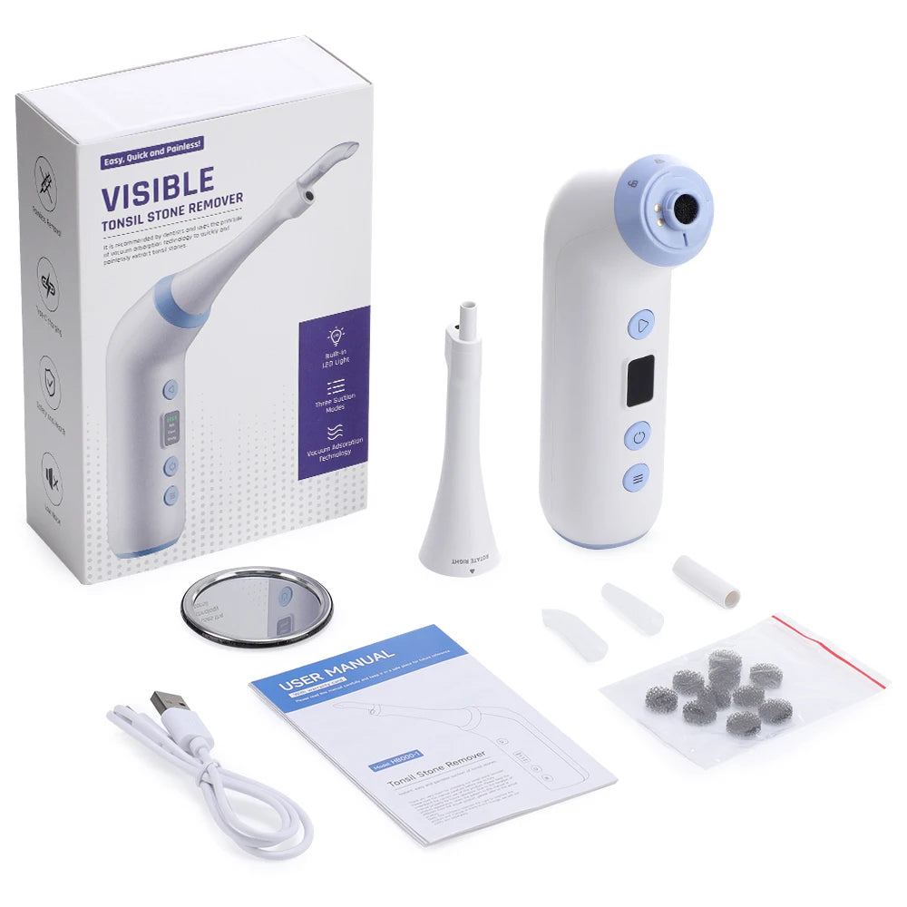 Visible Tonsil Stone Remover Kit with HD Camera & Vacuum Suction