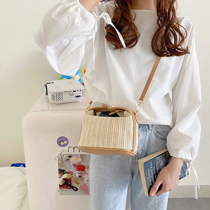 Luxury Woven Straw Bucket Bag