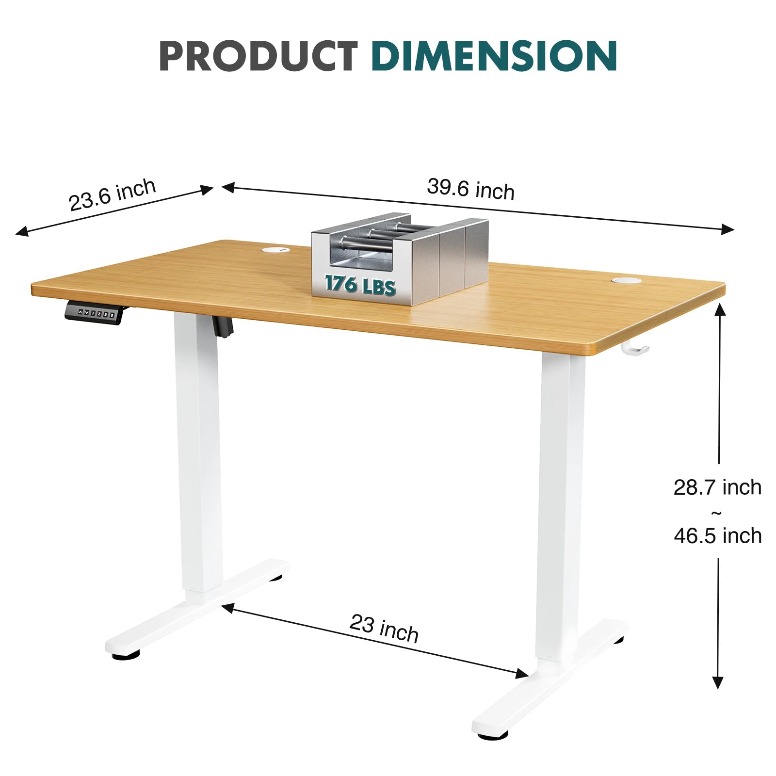 Electric Standing Desk - Height Adjustable Sit-Stand Computer Workstation - 14