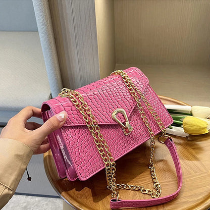 Luxury Croco Chain Shoulder Bag
