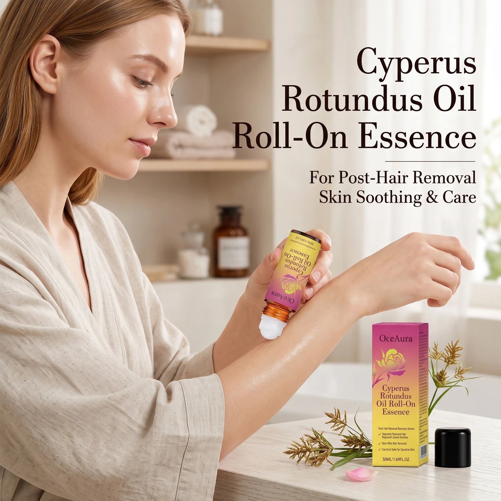Cyperus Rotundus Roll-On Oil Essence for Post-Hair Removal Skin Soothing & Care - 1