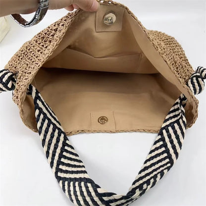 Luxury Woven Straw Beach Tote