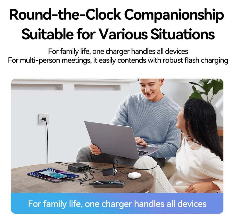 200W 8-Port USB-C Desktop Fast Charging Station for Laptops & Phones - 14