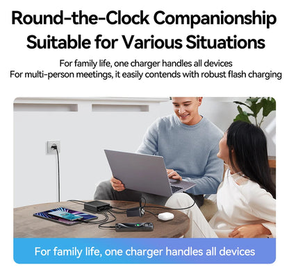 200W 8-Port USB-C Desktop Fast Charging Station for Laptops & Phones